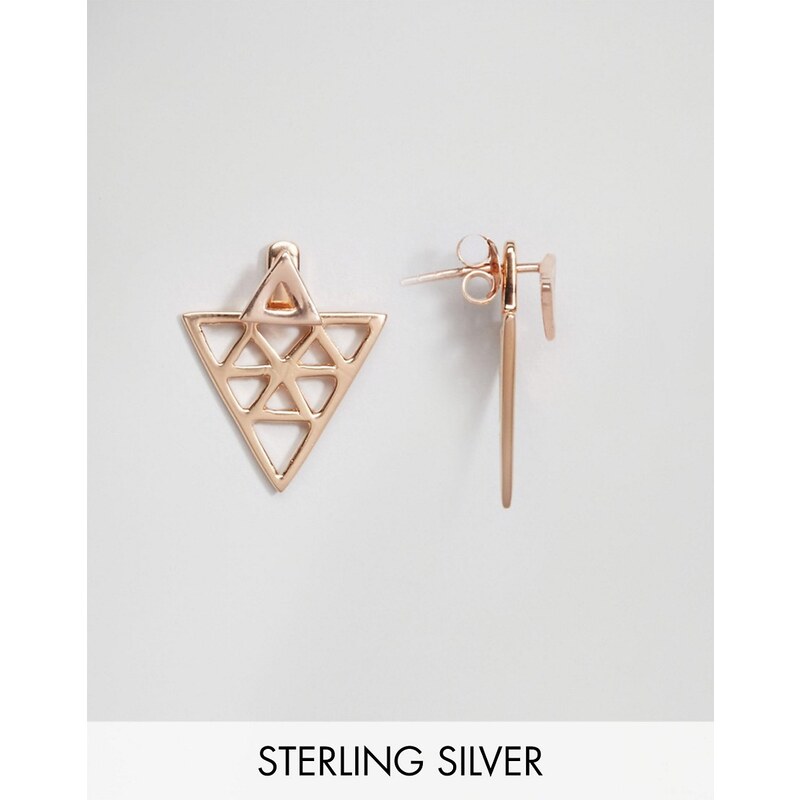 ASOS - Rosévergoldete, längere Dreieck-Ohrringe aus Sterlingsilber - Kupfer