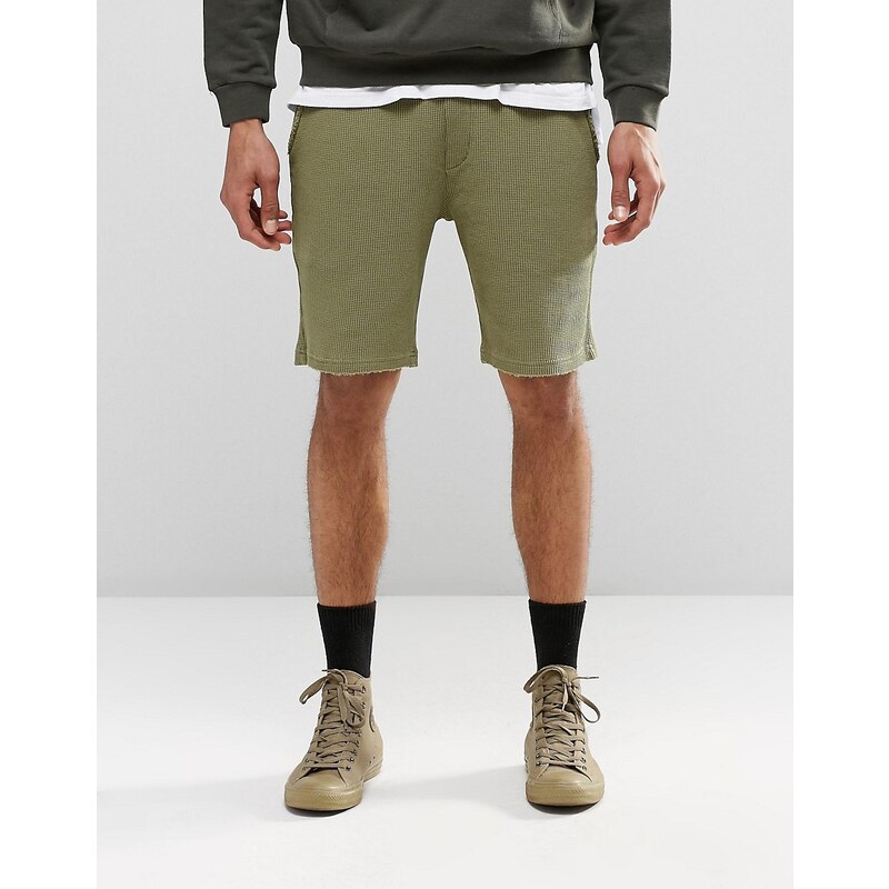 ASOS - Schmal geschnittene Jersey-Shorts in Khaki - Grün