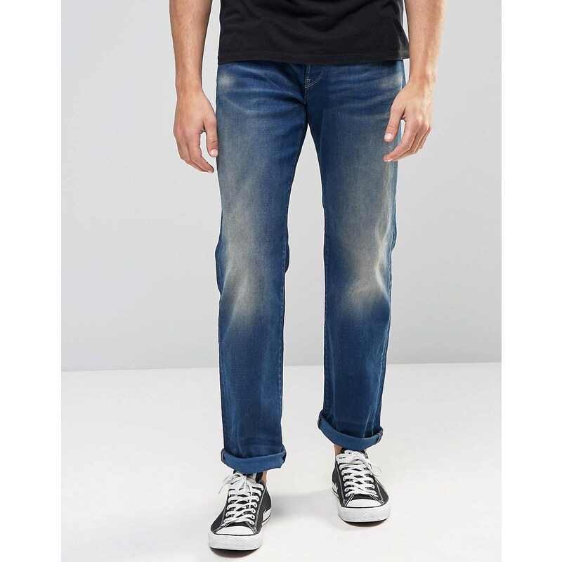 G-Star - 3301 - Weite Jeans in mittlerer Aged-Waschung - Blau