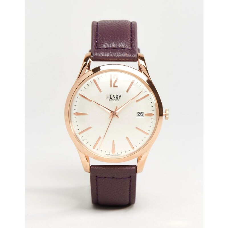 Henry London - Hampstead - Violette Uhr, HL39-S-0082 - Silber
