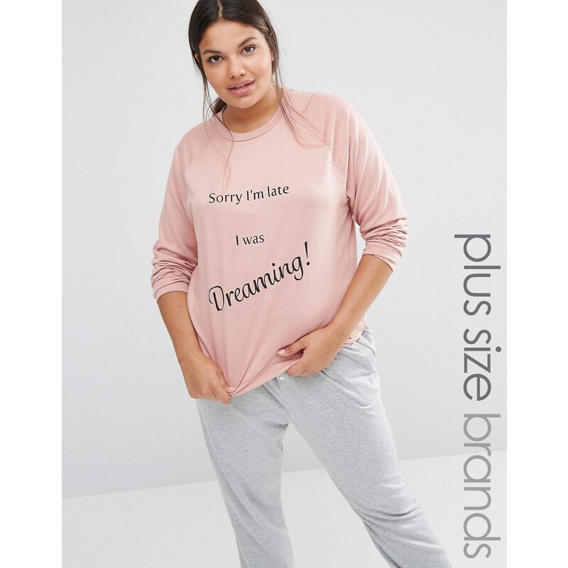 One Day Plus - Sorry I'm Late I Was Dreaming - Sweatshirt mit Aufdruck - Rosa