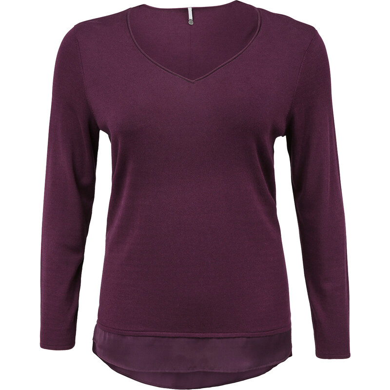 s.Oliver Pullover mit Satin-Layering