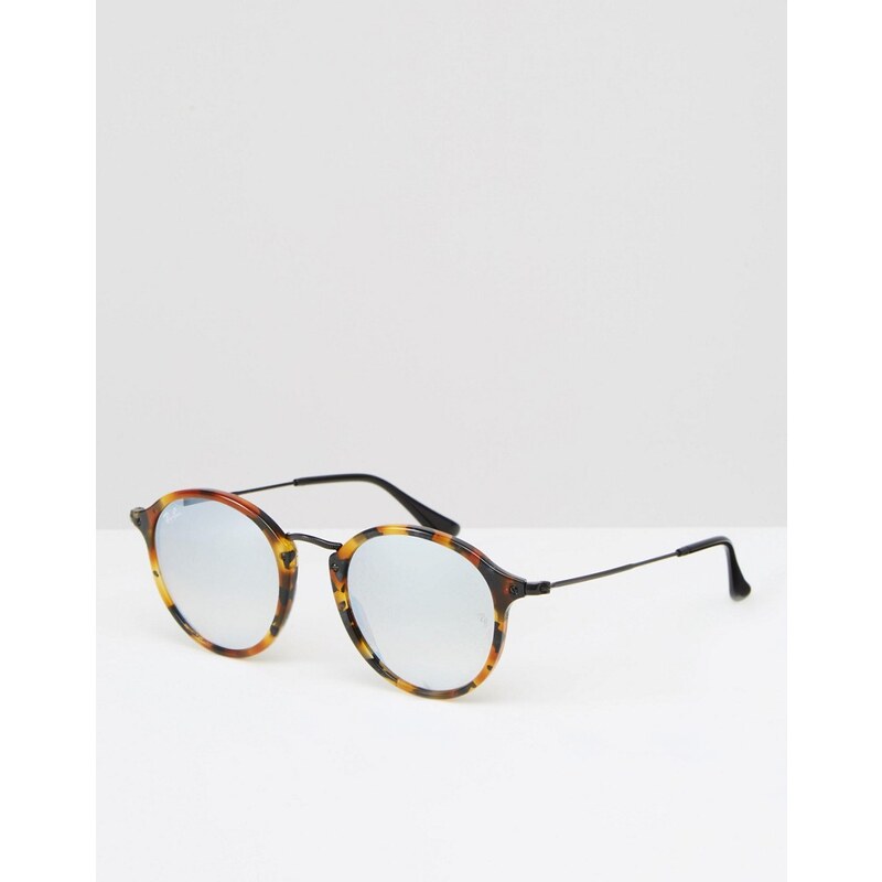 Ray-Ban - Runde Schildpatt-Sonnenbrille mit silbernen, verspiegelten Gläsern - Braun