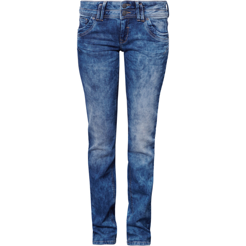 s.Oliver Straight: Used-Jeans mit breitem Bund