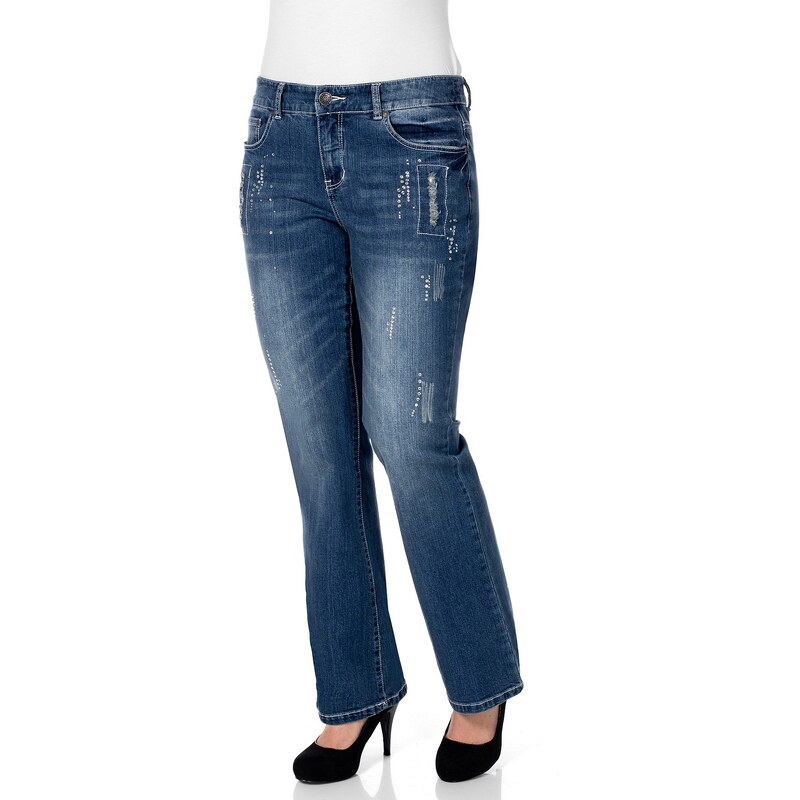 Große Größen: Sheego Denim Bootcut Stretch-Jeans Maila, blue denim, Gr.40-58