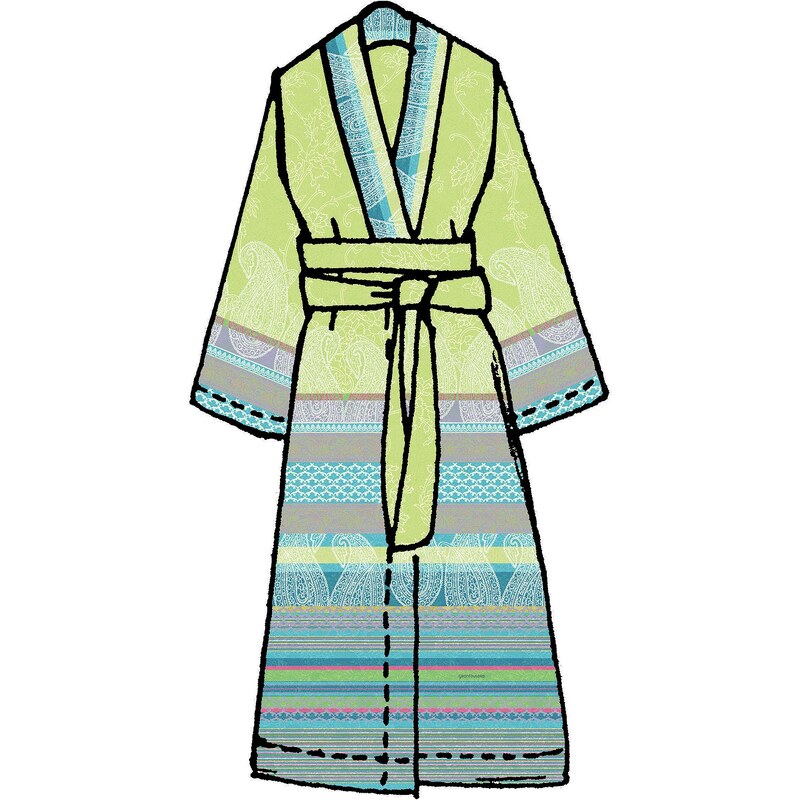 Große Größen: Kimono, Bassetti, »Tiziano«, mit verschiedenen Mustern, grün, Gr.L/XL-L/XL