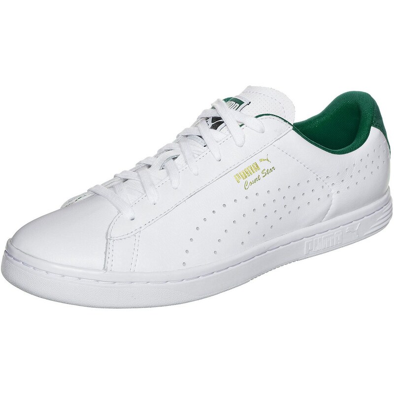 Große Größen: PUMA Court Star Crafted Sneaker, weiß / grün, Gr.9 UK - 43 EU-12 UK - 47 EU