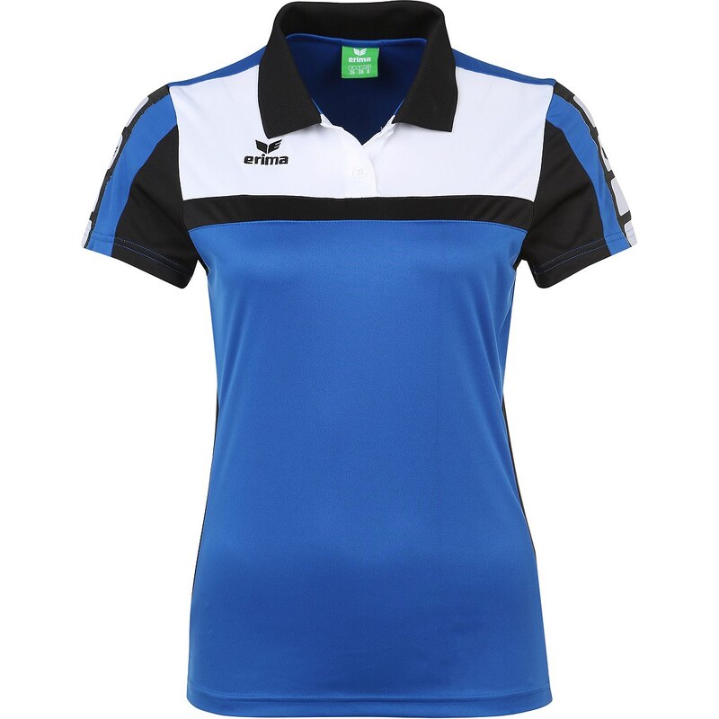 Große Größen: ERIMA 5-CUBES Poloshirt Damen, blau/schwarz/weiß, Gr.34-48