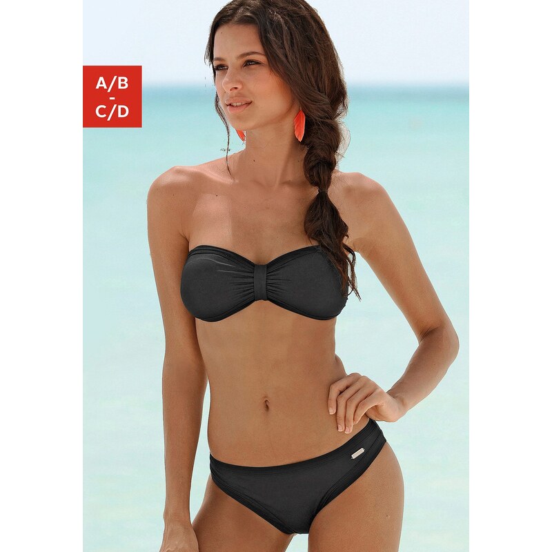 Große Größen: Bandeau-Bikini, sunseeker, schwarz, Gr.34 (65)-42 (85)