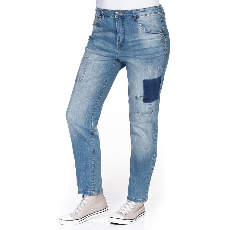Große Größen: sheego Denim Boyfriend Stretch-Jeans, blue Denim, Gr.21-104