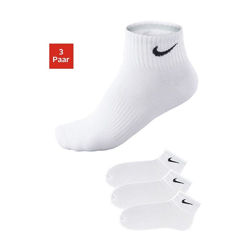 Große Größen: Nike Klassische Sportkurzsocken (3 Paar) mit Frottee, 3x weiß, Gr.M (38-42)-S (34-38)
