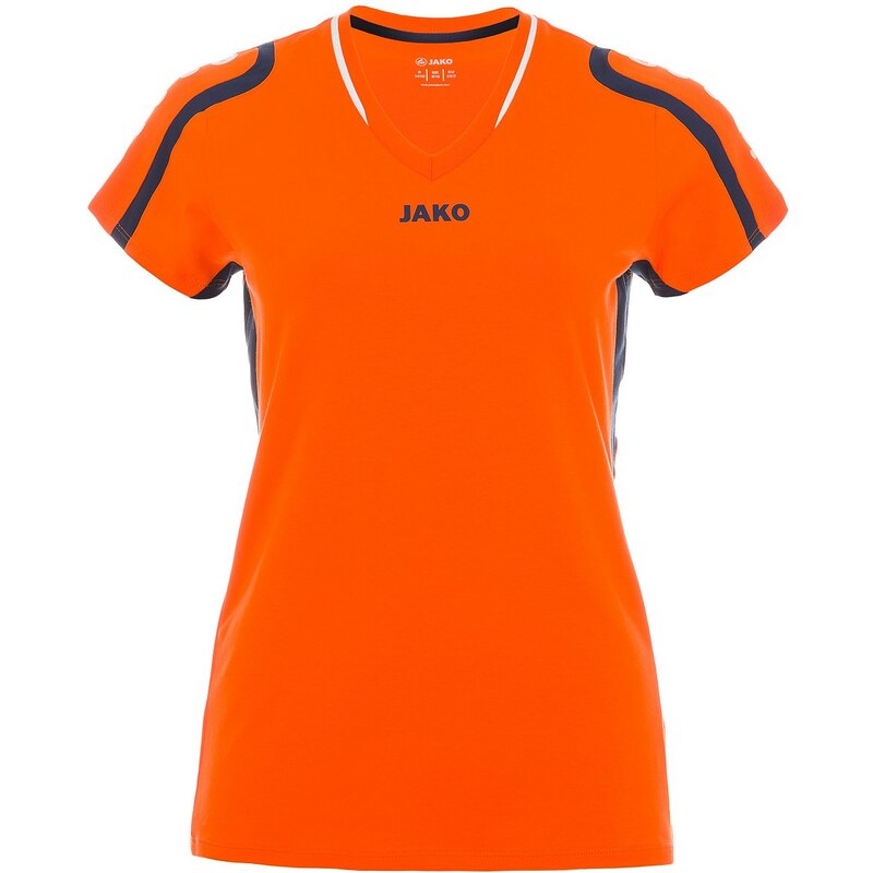 Große Größen: JAKO Trikot Block Damen, orange/marine/weiß, Gr.34-36-46-48