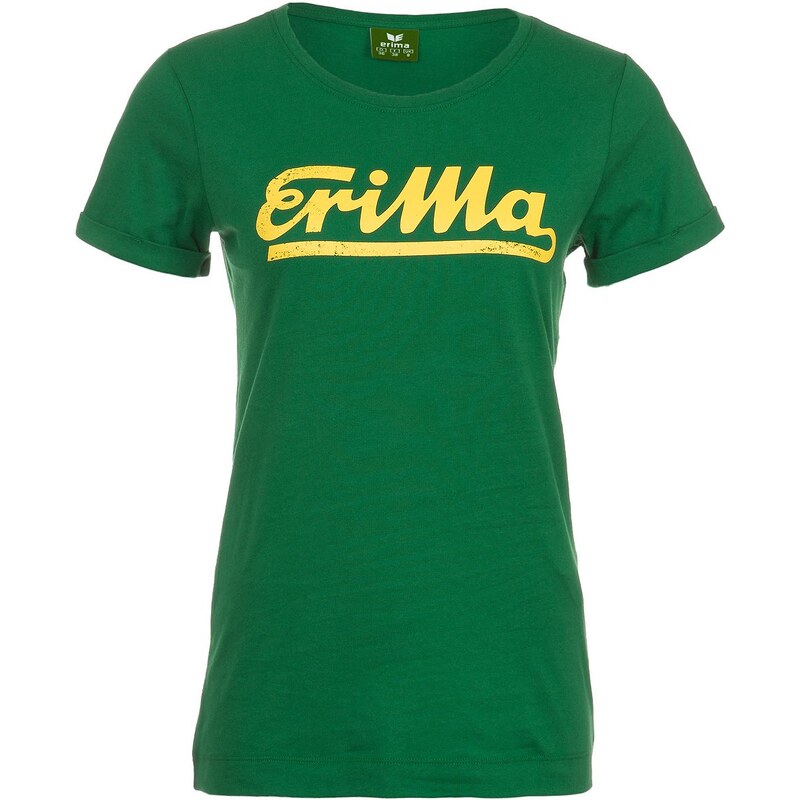 Große Größen: ERIMA Retro T-Shirt Damen, smaragd/gelb, Gr.34-48