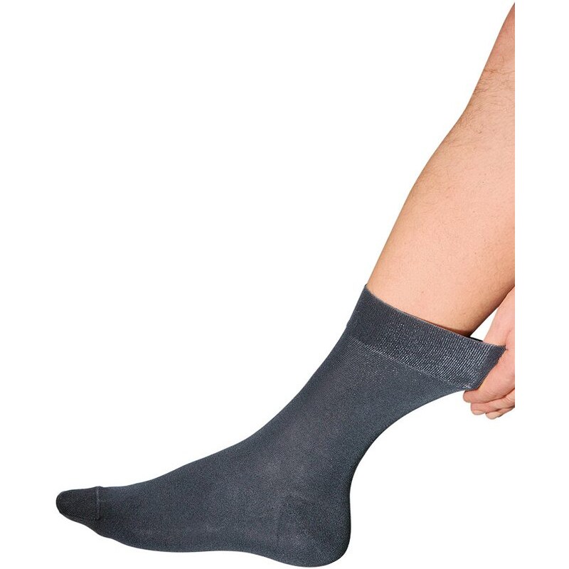 Große Größen: Socke, Rogo (3 Paar), mittelgrau, Gr.1 (35-38)-4 (47-50)