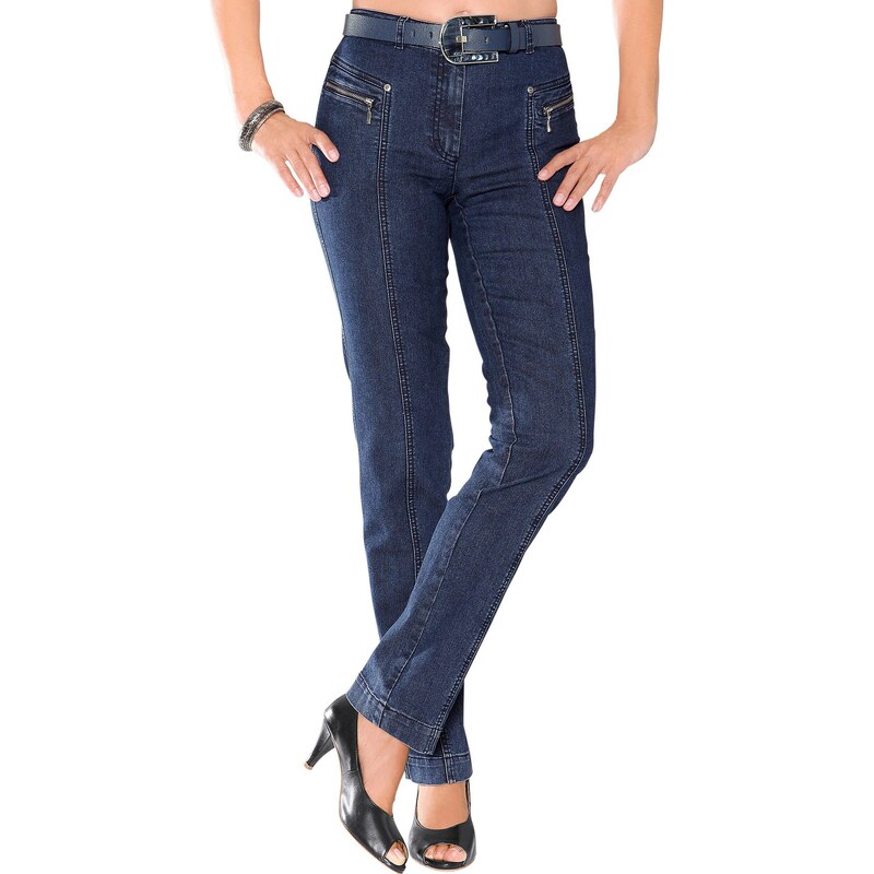 Große Größen: Stehmann Jeans mit optisch streckenden Ziernähte, blue-stone-washed, Gr.36-54