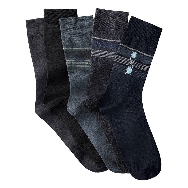Große Größen: Herren-Socken (5 Paar), 2x anthrazit, 1x schwarz, 1x marine, 1x jeansblau, Gr.39-42-43-46