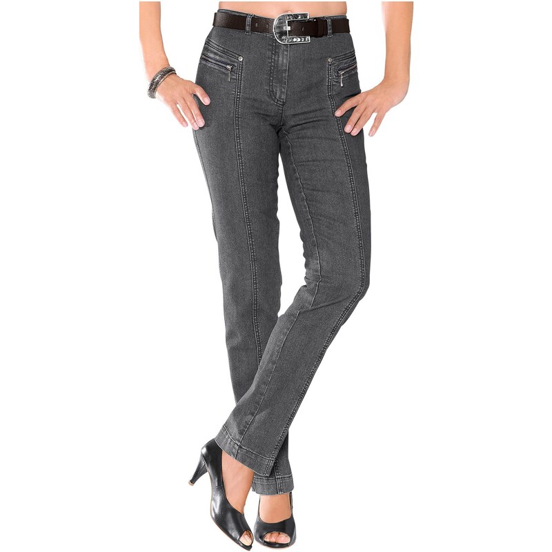 Große Größen: Stehmann Jeans mit optisch streckenden Ziernähte, grau, Gr.19-25