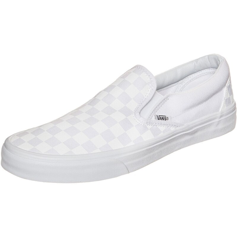 Große Größen: VANS Classic Slip-On Checkerboard Sneaker, weiß / hellgrau, Gr.8.0 US - 40.5 EU-11.0 US - 44.5 EU