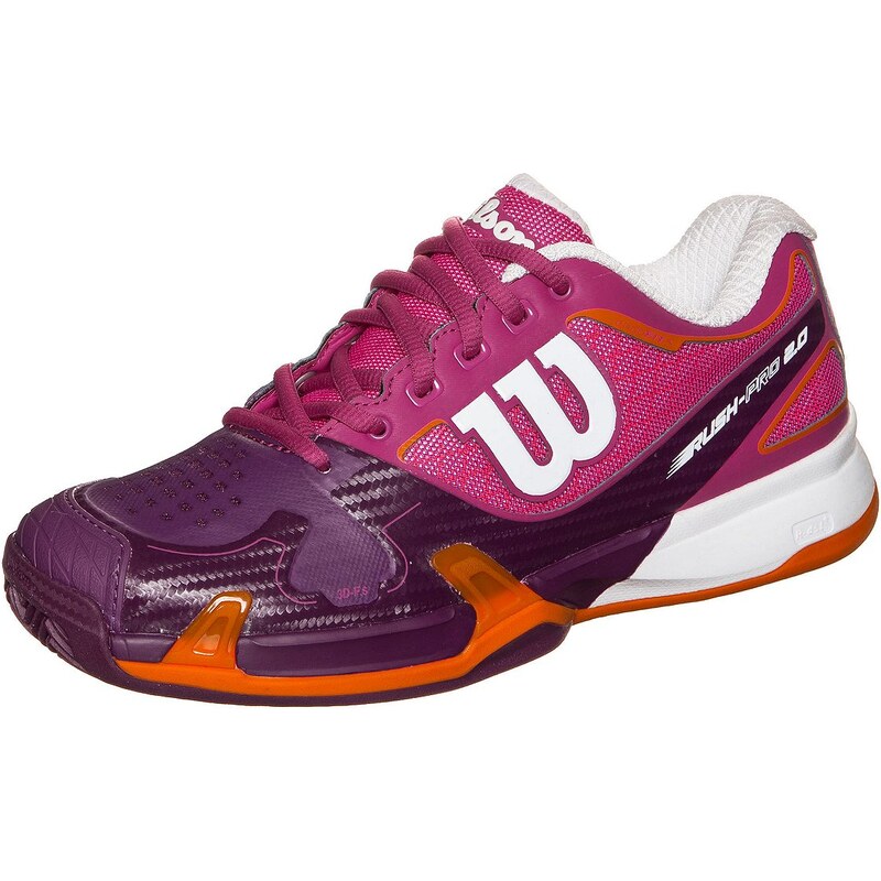 Große Größen: WILSON Rush Pro 2.0 Clay Tennisschuh Damen, violett / pink / wei, Gr.4.5 UK - 37.2/3 EU-7.0 UK - 41.0 EU