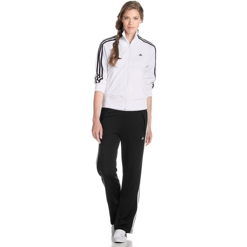 Große Größen: adidas Performance Trainingsanzug, weiß-schwarz, Gr.34-34