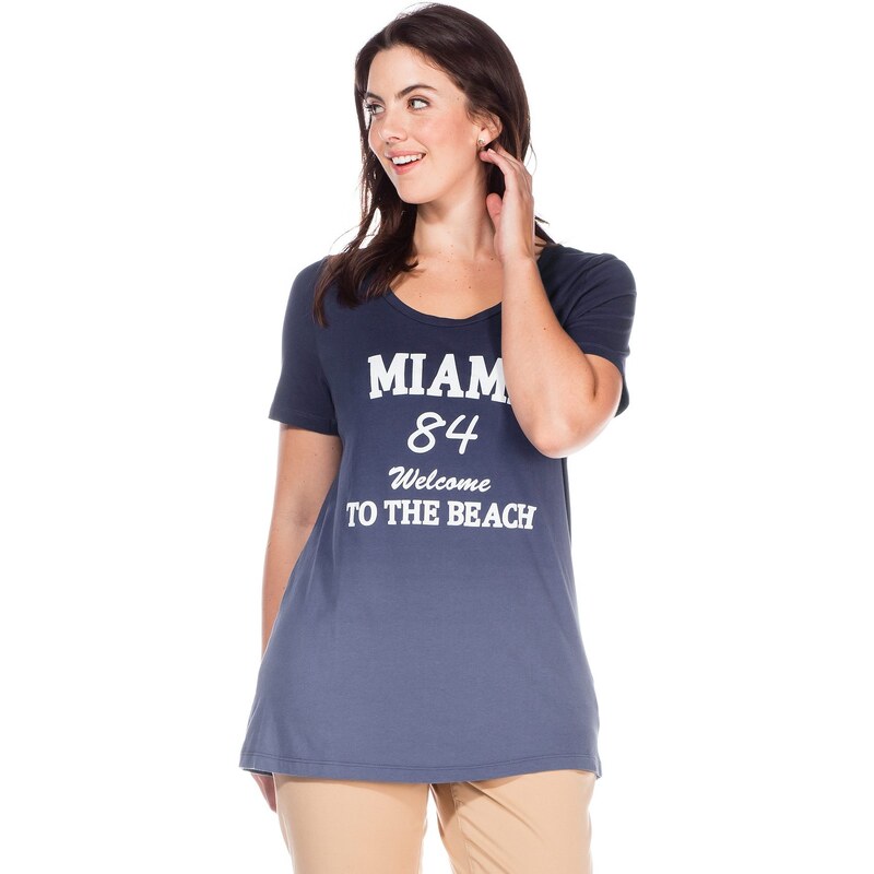 Große Größen: sheego Casual T-Shirt, jeansblau, Gr.40/42-44/46
