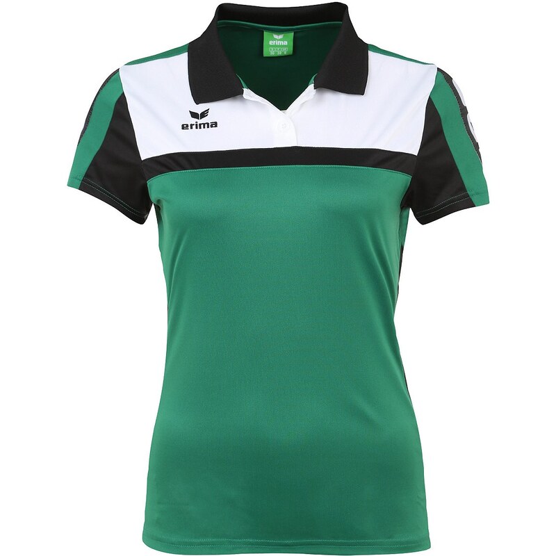 Große Größen: ERIMA 5-CUBES Poloshirt Damen, smaragd/schwarz/weiß, Gr.34-48
