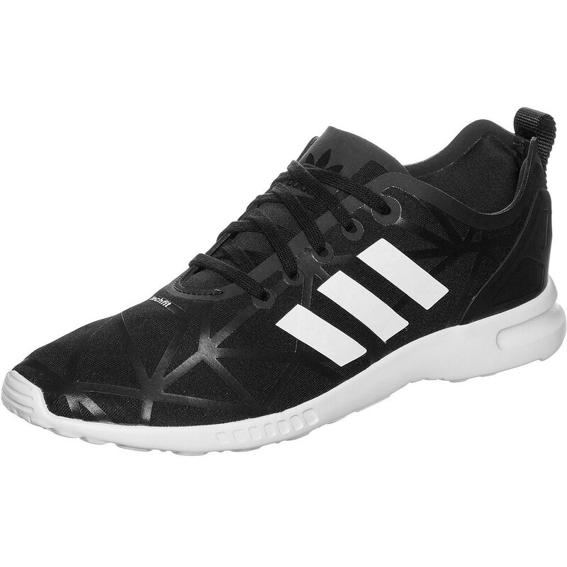 Große Größen: adidas Originals ZX Flux Smooth Sneaker Damen, schwarz / weiß, Gr.4.5 UK - 37.1/3 EU-7 UK - 40.2/3 EU