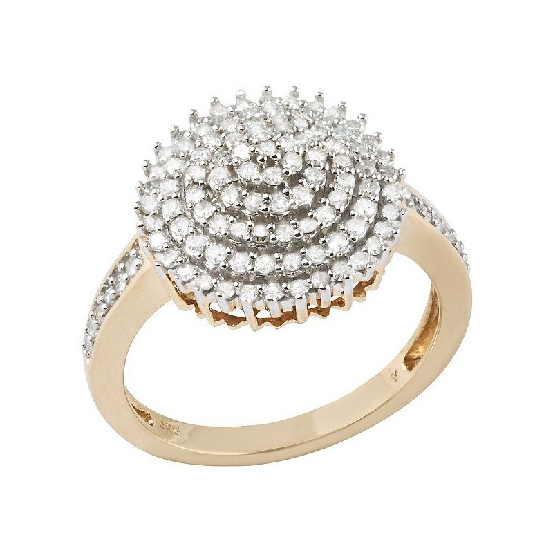Große Größen: firetti Ring mit funkelnden Diamanten, goldfarben, Gr.16 = 50 mm Umfang-19 = 60 mm Umfang