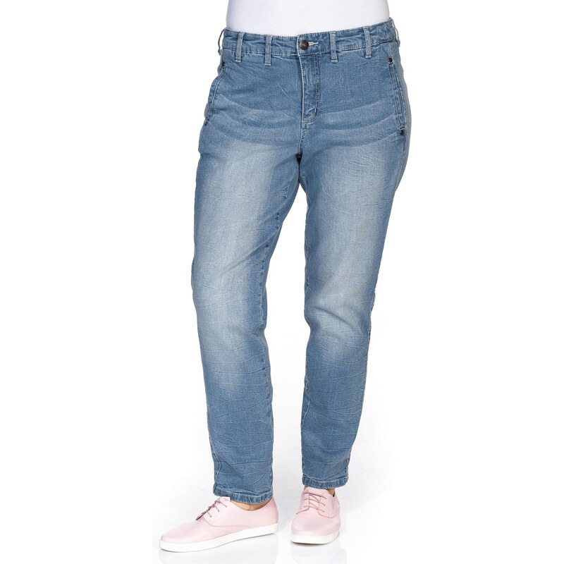 Große Größen: sheego Denim Boyfriend Stretch-Jeans, light blue Denim, Gr.21-104