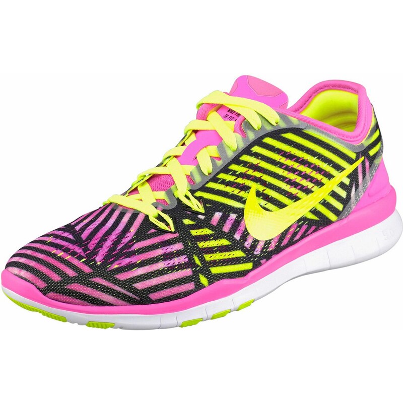 Große Größen: Nike Free 5.0 TR Fit 5 PRT Wmns Fitnessschuh, Neon-Pink-Gelb, Gr.36-42
