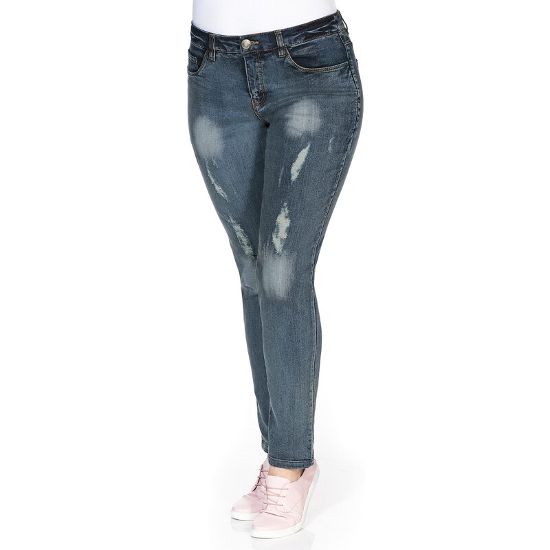Große Größen: sheego Denim Schmale Stretch-Jeans Kira, light blue Denim, Gr.46-58