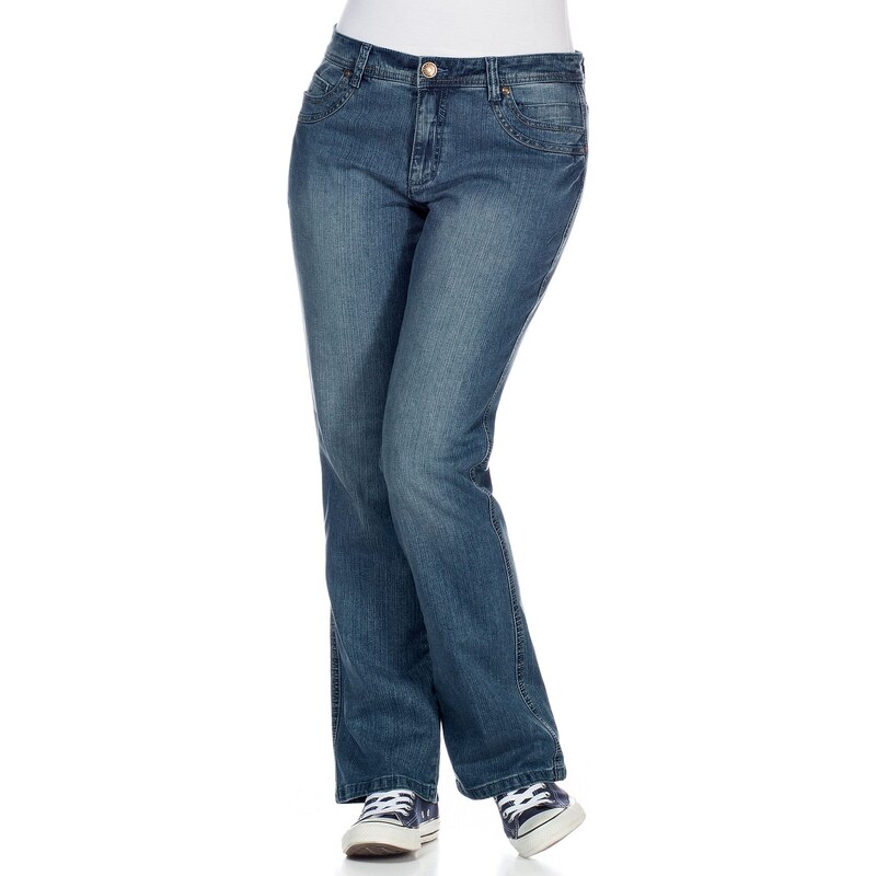 Große Größen: sheego Denim Bootcut-Stretch-Jeans ?Maila?, light blue denim, Gr.80-116