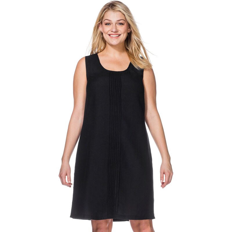 Große Größen: sheego Casual Kleid mit Biesen, schwarz, Gr.40-58