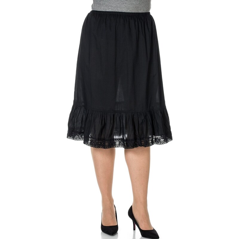 Große Größen: sheego Style Unterrock mit Spitze, schwarz, Gr.40-56