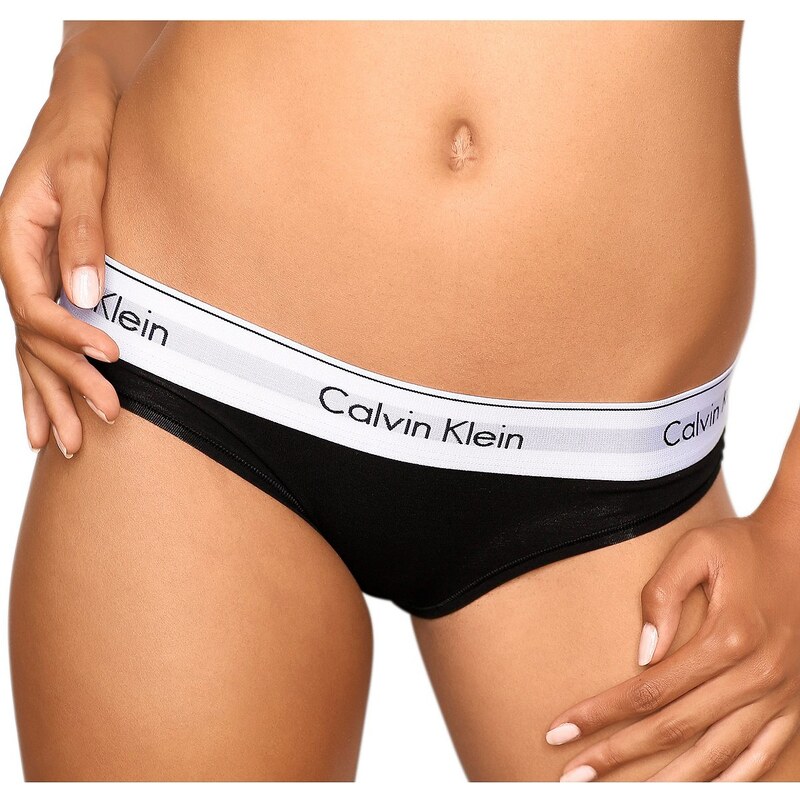 Große Größen: Calvin Klein Bikini-Slip »Modern Cotton«, hüfttief geschnitten, schwarz, Gr.S-M