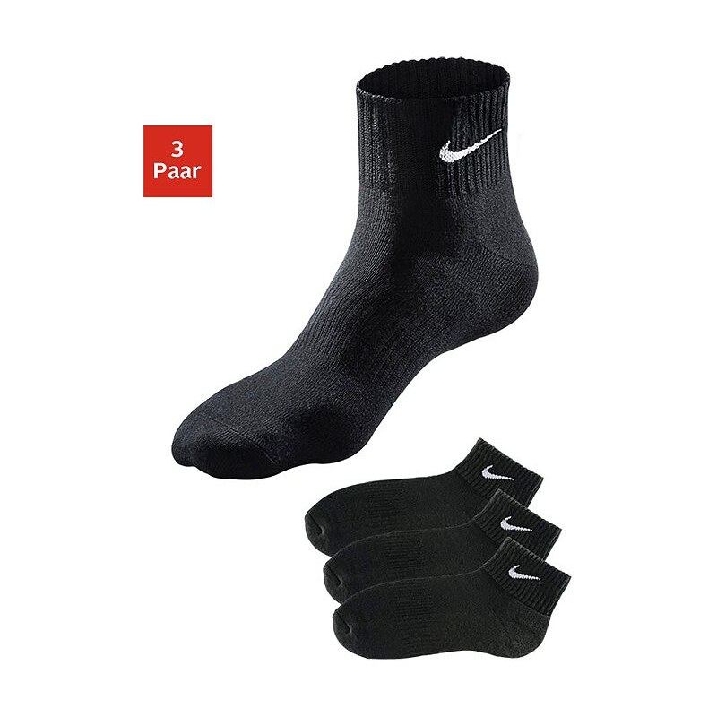 Große Größen: Nike Klassische Sportkurzsocken (3 Paar) mit Frottee, 3x schwarz, Gr.L (42-46)-XL (46-50)