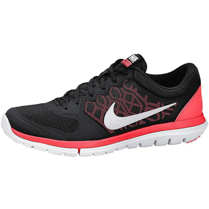 Große Größen: Nike Flex 2015 RN Laufschuh, Schwarz-Weiß-Neon-Rot, Gr.36-42