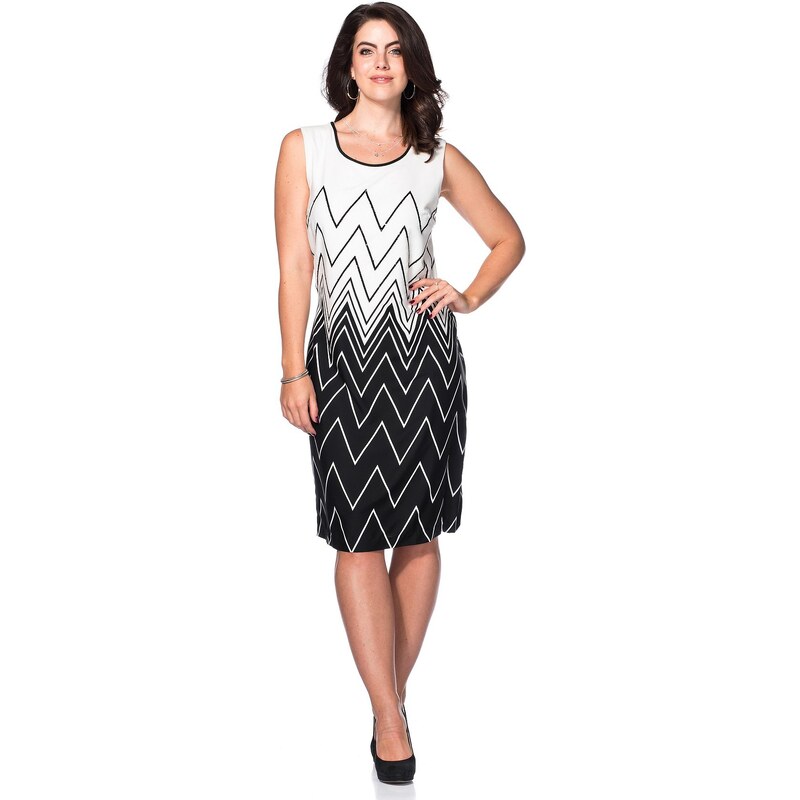 Große Größen: sheego Style Kleid, schwarz-weiß, Gr.40-54