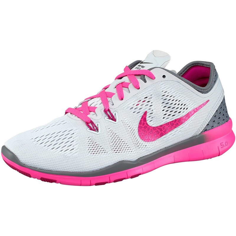 Große Größen: Nike Free 5.0 TR Fit 5 Fitnessschuh, Hellgrau-Neon-Pink, Gr.36-39
