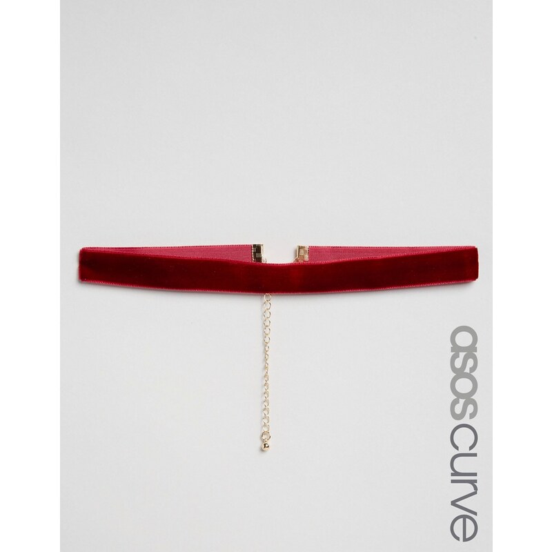 ASOS CURVE - Basic - Collier-Halskette aus Samt - Rot