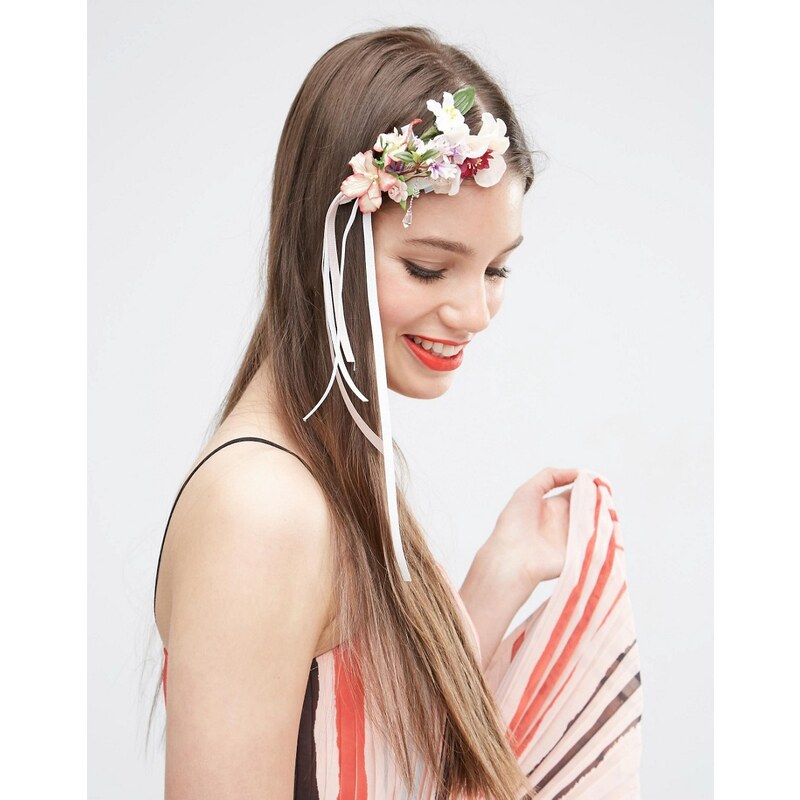 ASOS - Haarspange mit Blumen- und Perlendesign - Mehrfarbig
