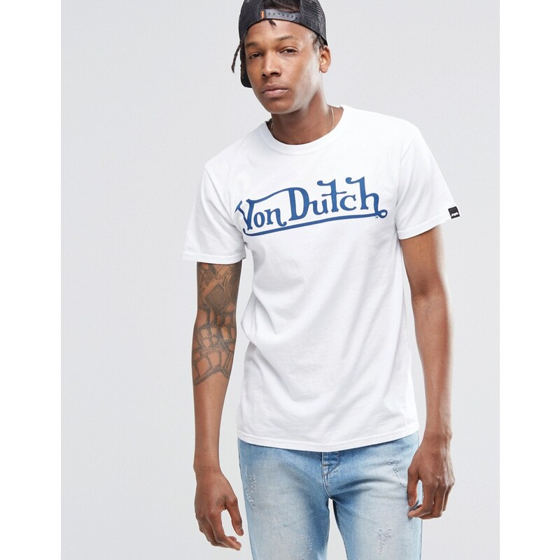 Von Dutch - T-Shirt mit großem Logo - Weiß