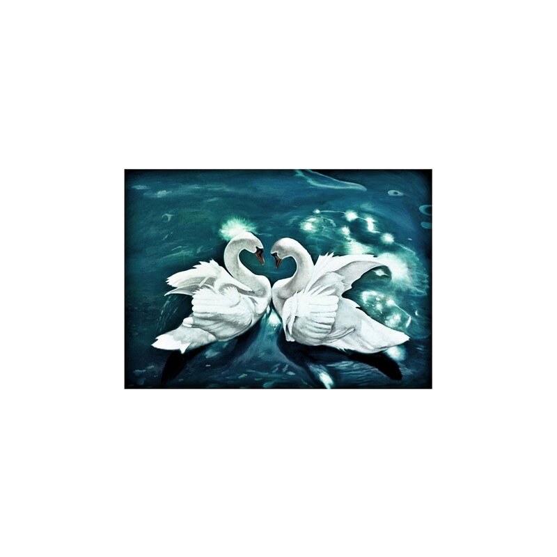 HOME AFFAIRE Gerahmtes Bild Schwanenpaar 76/56/2 cm weiß