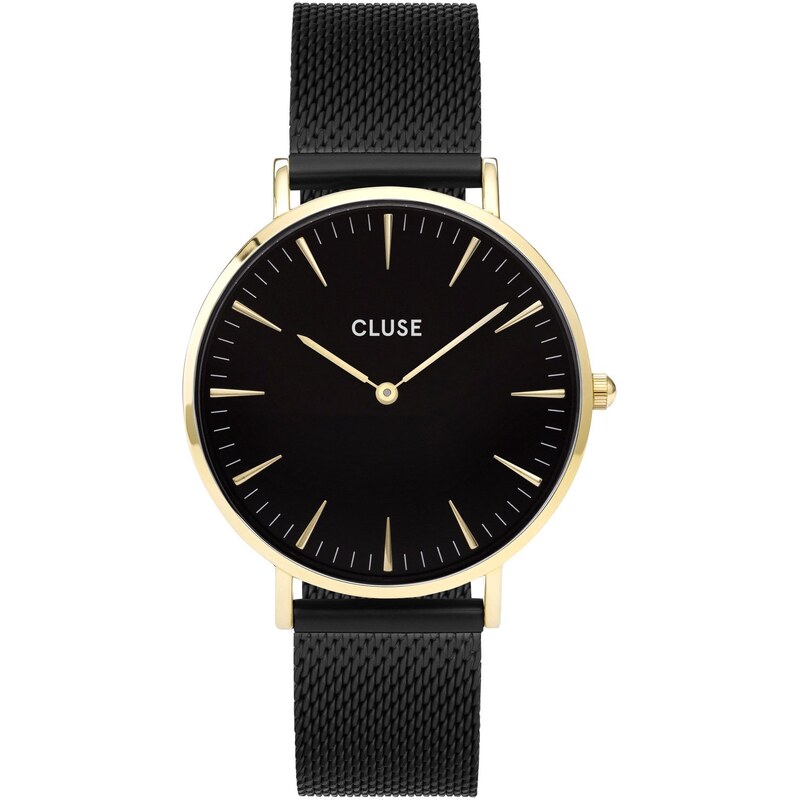 Cluse La Bohème Mesh Gold Black/Black Armbanduhr CL18117