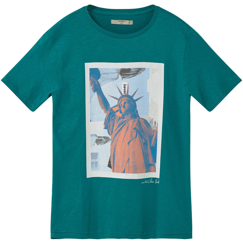 MANGO MAN Print-T-Shirt, Baumwoll-Flammengarn