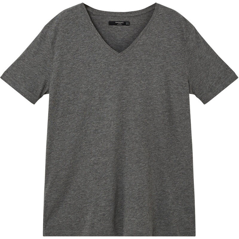 MANGO MAN Baumwoll-T-Shirt, V-Ausschnitt