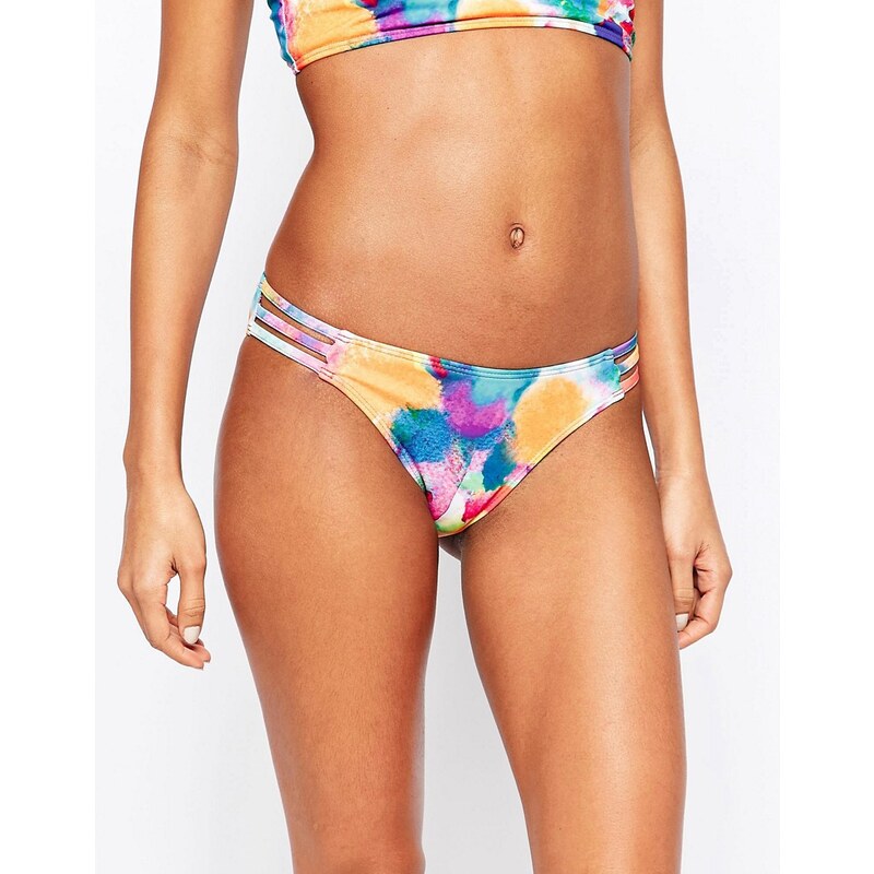 Jaded London - Bikinihose mit Zierausschnitten in Wasserfarben - Mehrfarbig