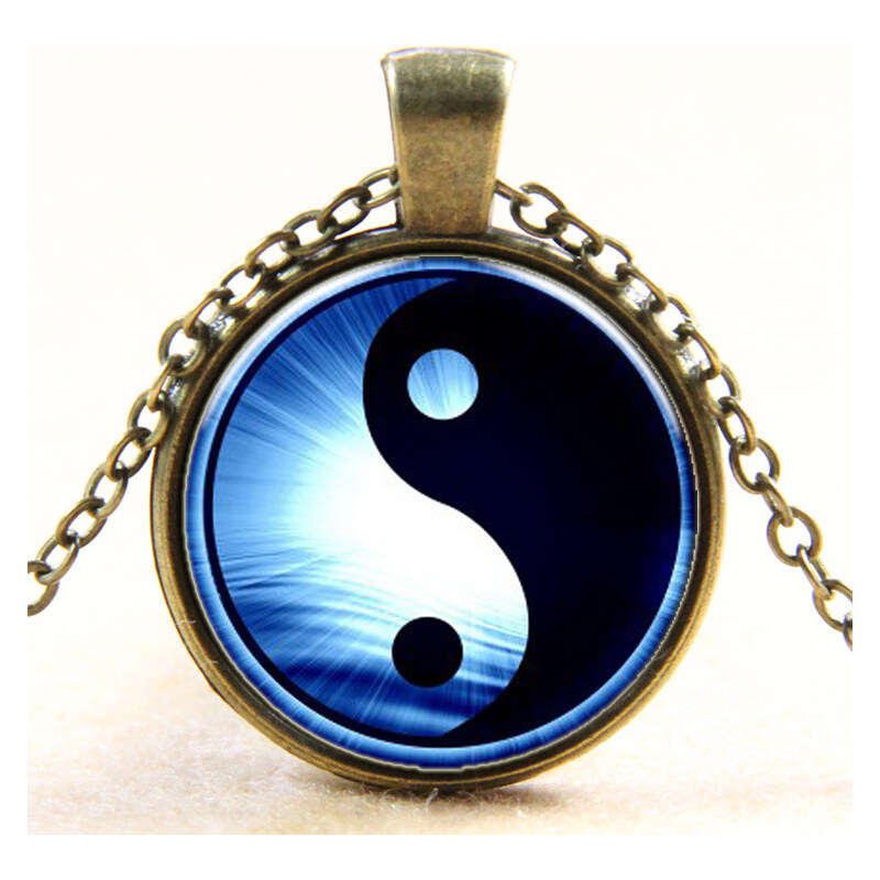 Lesara Halskette mit Yin Yang-Medaillon - Blau