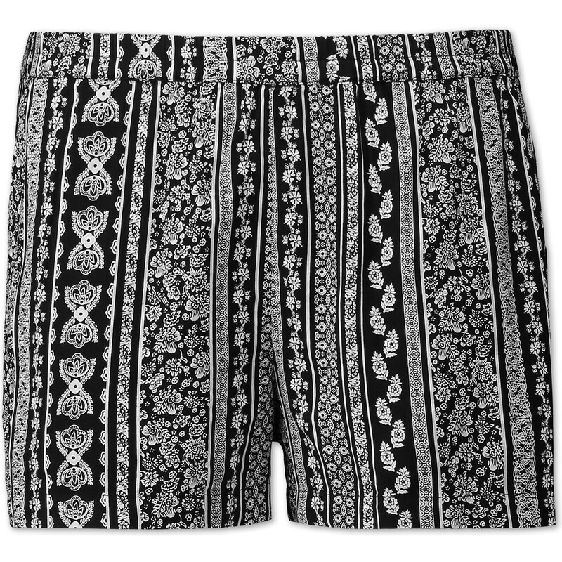 C&A Shorts mit Print in Schwarz / weiß
