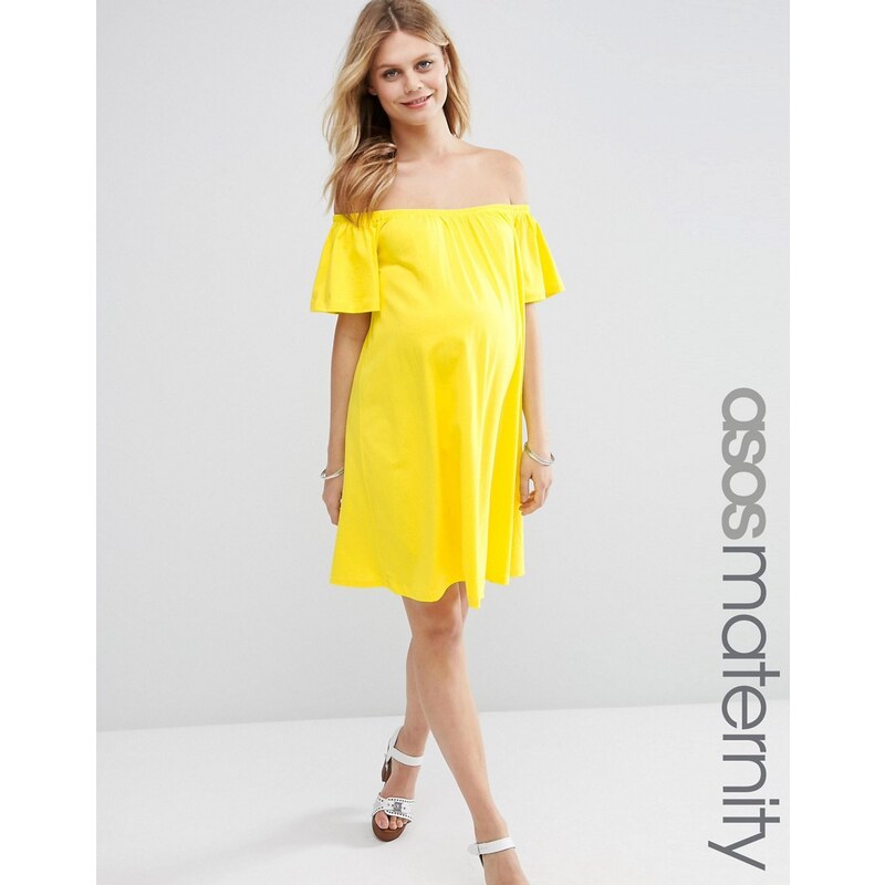ASOS Maternity - Schulterfreies Minikleid - Gelb